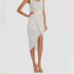 DO+ BE Ivory Pearl Strap Midi Dress